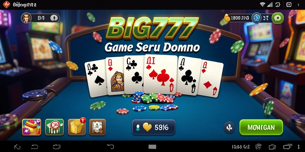 Tangkapan layar menunjukkan permainan Domino yang seru dan interaktif.