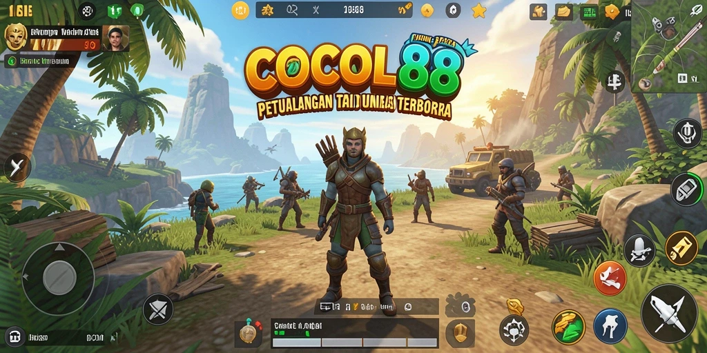 Screenshot gameplay COCOL88 menampilkan petualangan seru di dunia terbuka.