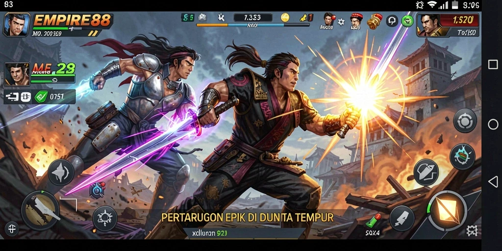 Gameplay pertarungan seru di EMPIRE88 dengan karakter unik.
