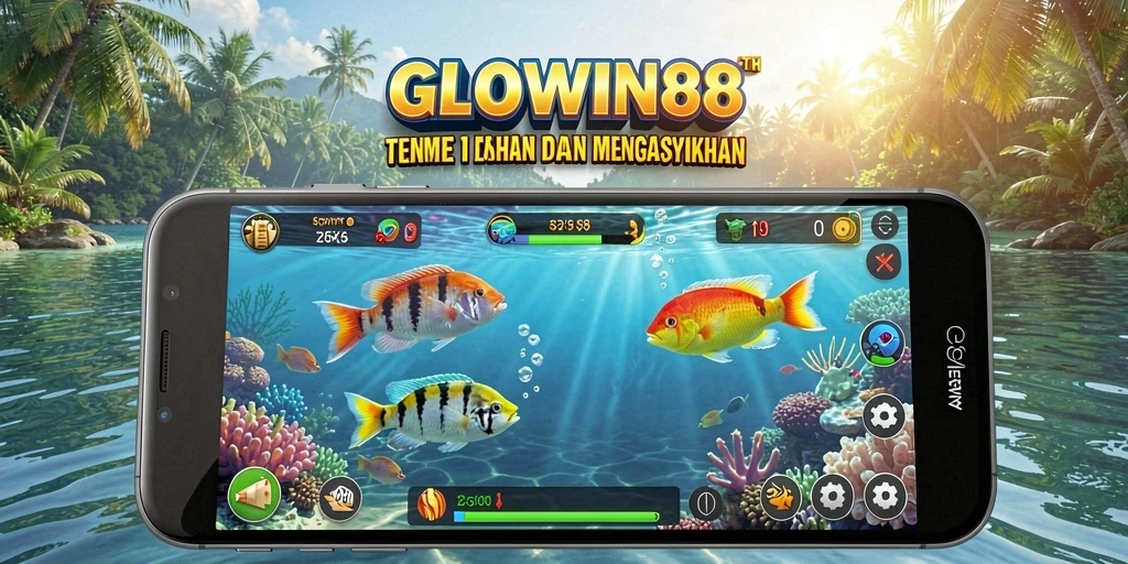 Screenshot gameplay GLOWIN88 menunjukkan aksi menembak ikan yang seru.