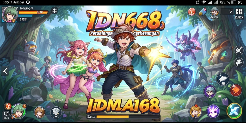 Screenshot utama IDN668 yang menunjukkan aksi seru gameplay Anime.