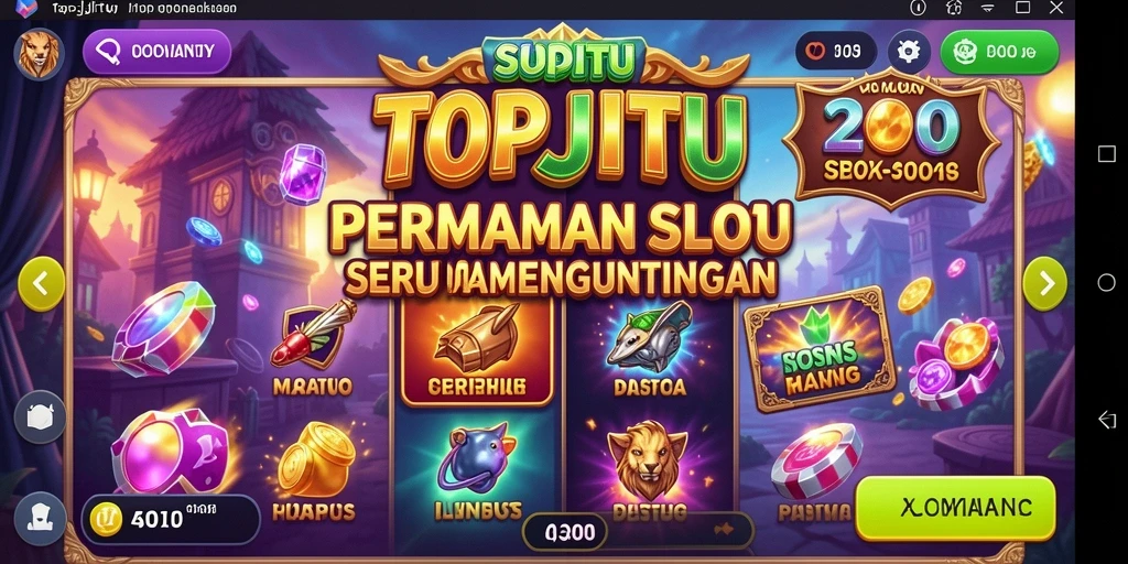Screenshot utama TOPJITU menampilkan gameplay slot yang seru dan menarik.