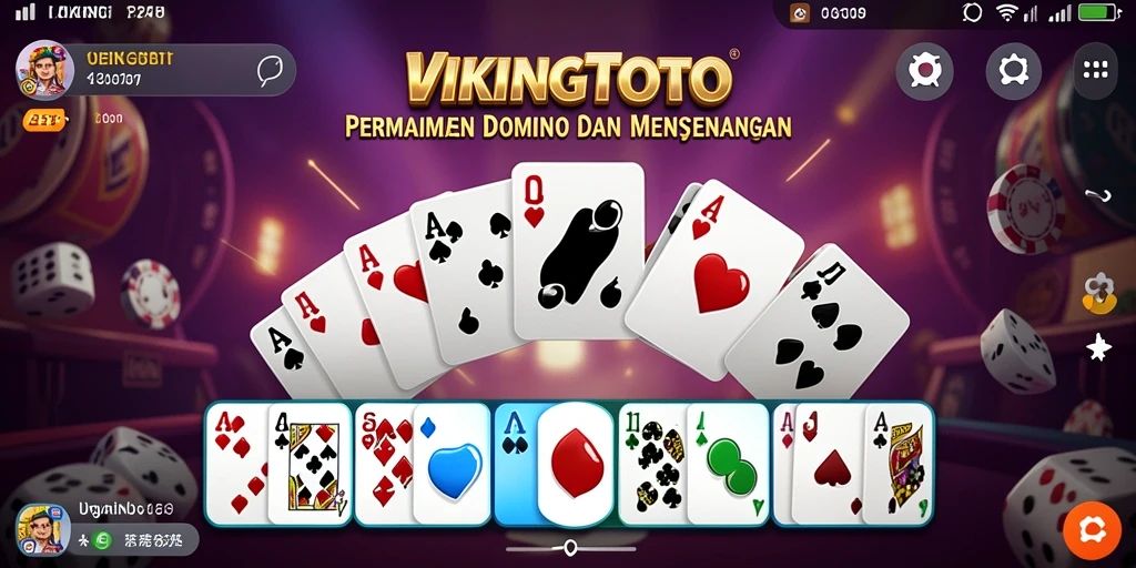 Tampilan gameplay seru VIKINGTOTO dengan kartu domino.